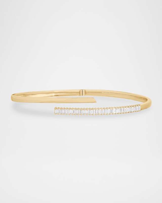 Criss Cross Baguette Diamond Bangle Bracelet